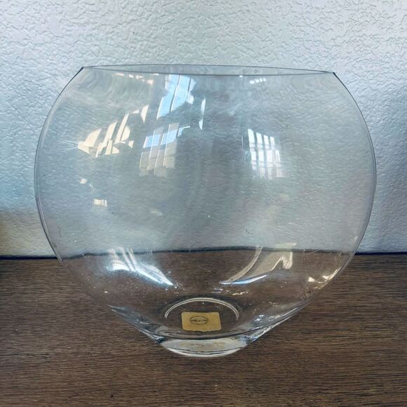 Large Round Slim Profile Glass Decor Vase - Picture 1 of 5